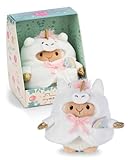 NICI Set Kuscheltier Schaf Wools 8cm mit Regenbogen & Einhornkostüm in Geschenkbox 8,5x6,5x10cm – weiß – Weiches mymochi Plüschtier, niedliches Kawaii Stofftier zum Kuscheln & Spielen – 62582