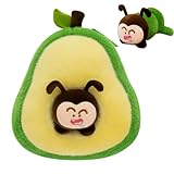 Ueiwffzo Avocado Kuscheltier, 2 Stück Plüschtier Niedlich Avocado mit Würmer Plüsch Spielzeug, Weiches Plüschkissen, Sofa-Rückenkissen, Geschenke (30cm)