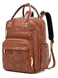 LORADI 18-Pockets Windel Bag Rucksack mit wasserdichten Taschen und Kinderwagen Schnalle, wandelbare Tragetasche (braun)