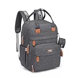 BabbleRoo Wickelrucksack Wickeltasche, Wickelrucksack lässige Wickeltaschen, Multifunktional Große Kapazität Babytasche Reiserucksack mit Wickelauflage & Schnullerhalter