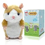 YH YUHUNG Sprechender Hamster Interaktiver Plüschtier Hamster Sprechender spricht, Hamster Kuscheltier Spielzeug für Kinder ab 3 Jahren