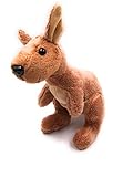 Onwomania Plüschtier Kuscheltier Stoff Tier Känguru braun stehend Beuteltier 19 cm