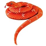 Gxdamxz Kuscheltier Schlange, Plüschtier Kuschelschlange für Kinder & Erwachsener, Snake Stuffed Animal, 80cm - Rot
