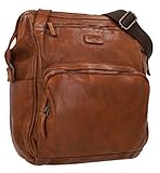 Gusti Leder Wickelrucksack Carina – Wickeltasche aus Leder – Kinderwagen Organizer – Reiserucksack für Papa & Mama - Braun
