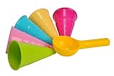 Simba 107108605 - Sandformen EIS, 5 Waffeln, 1 Portionierer, Sandspielzeug, 15cm, Geschenkset, Sandkasten, Mehrfarbig