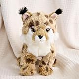 AQCQDQ Luchs Kuscheltier, Simulation Luchs Figur, Luchs Sitzend Stofftier Plüschpuppe, Kinderbilderbuch Geschichte Vom Gelben Panther Plüsch Puppe, Plüsch Katze Plüschtier (20x30 cm)