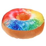 MOLUCKFU Schokoladen Donut Kissen, Gefülltes Donut Kissen, Pelziges Kuscheltier, Plüsch Kuschelkissen, Donut Förmiges Kissen, Haushaltssofakissen, Sofakissen, Donut Kissen Dekoration