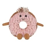 Apricot Lamb Erdbeere Donut Essen Plüschtiere für Kinder, weiche niedliche Kuscheltier für Baby Mädchen und Jungen, Flauschige Donut Essen Rosa 12 cm