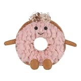 Apricot Lamb Donut Essen Plüschtiere für Kinder, weiche niedliche Kuscheltier für Baby Mädchen und Jungen, Flauschige Donut Essen Rosa 12 cm