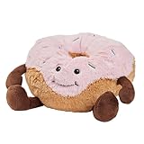Warmies Donut Plüschtier Große Größe, Vollständig Mikrowellengeeignet und Gewichtetes Kuscheltier für Angst, Im Gefrierschrank kühlen oder in der Mikrowelle erwärmen, Weiches Wärmekissen
