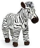 Uni-Toys - Zebra, stehend - 31 cm (Höhe) - Plüsch-Pferd - Plüschtier, Kuscheltier, Schwarz und Weiß