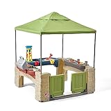Step2 All Around Playtime Patio Spielhaus | Kunststoff Patio für Kinder mit Küche & Zubehör | Inklusive Sandtisch und Wasserspieltisch | Geeignet für Rollstühle
