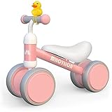 MHCYLION Kinder Laufrad ab 1 Jahr Balance Lauflernrad Spielzeug mit 4 Räder für 10-24 Monate Baby, Erst Rutschrad Fahrrad für Jungen Mädchen als Geschenke Rosa