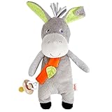 HABA Schnullertier Esel Elwood – Schnuller & Co. sicher befestigen mit abnehmbarem Schnullerband – Kuschelweiches Baby-Geschenk zur Geburt – 2011911001