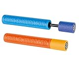 Smart-Planet 2er Set Wasserspritzpistole Schaumstoff Wasserpistole Eliminator 33 cm - Wasserspritze in Blau/Orange für Pool Meer Garten - Wasser Reichweite 7m
