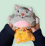 moses. Flauschiger Wende-Freund, niedliches Stimmungs-Kuscheltier für Kinder, wendbares Stofftier mit EIN waches oder schlafendes Gesicht | 2in1 Kuschelfreund | Katze/Maus