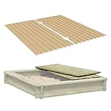 Gartenpirat Deckel aus Holz für Sandkasten Sandkastenabdeckung zweiteilig 158 x 157 cm