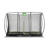 EXIT Toys Silhouette Bodentrampolin - 214x305cm - Rechteckiges Gartentrampolin Outdoor für Kinder - Mit Sicherheitsnetz und Fußschutzsystem - Sicherer Einstieg - Gute Sprungkraft - Schwarz