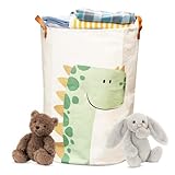 Wäschekorb Baby,Aufbewahrungskörbe,Großer Aufbewahrungskorb Kinder Baumwolle und Wasserabweisend, faltbar,Aufbewahrungskörb für Spielzeug (Dinosaurier)