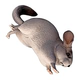 FUTUREORYY Realistisches Chinchilla Tiermodell Dekofigur Wildtier Simulation Groß Dunkelgrau Detailreiches Wohnzimmer Ornament für Freunde