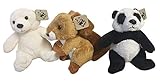 WWF Plüschfiguren Kollektion 3er Set in Geschenkbox mit einem Eichhörnchen, einem Polarbären und einem Pandabären