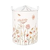 Clastyle 63L Groß Boho Blumen Pflanzen Bär Giraffe Wäschekorb mit Deckel für Jungen Mädchen Kleidung Spielzeug Aufbewahrungskorb für Kinderzimmer Bad