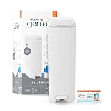 Diaper Genie Platinum Edelstahl Windeleimer mit Fußpedal, neuartiges System mit abreißbaren Beuteln