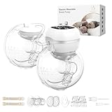 KISSBOBO Milchpumpe Elektrisch,Milchpumpe Elektrisch Tragbar Freihändig 3 Modi 12 Stufen mit LED Display, Ultra Silent,Ultra Light, Einzelne/Doppelt Milchpumpe,21mm Flansch Elektrische Milchpumpe