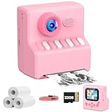 Kinder Kamera mit Fotos Drucken: HODDRCCN 1080P Kinder Sofortbildkamera Pink - 32G - Geschenke für 3 4 5 6 8 7 9 10 11 12 13 14 Jahre Jungen und Mädchen - Geburtstagsgeschenk Weihnachten Spielzeug