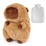YANGUN Wärmflasche Kinder, Capybara Kuscheltier, Süße Wärmflasche Tier mit Bezug, Hot Water Bag, Herausnehmbarer Innenbehälter, Wärmeflasche Kuschelig für Kinder & Erwachsene