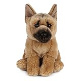 Living Nature Deutscher Schäferhund, realistisches weiches kuschliges Hundespielzeug, Naturli umweltfreundliches Plüschtier, 21cm