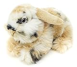 Uni-Toys - Löwenkopf-Kaninchen mit hängenden Ohren - liegend - schwarz-braun-weiß gescheckt - 23 cm (Länge) - Plüsch-Hase - Plüschtier, Kuscheltier