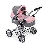 Bayer Chic 2000 - 555 15 Puppenwagen Smarty, für Kinder ab 2 Jahren, Melange grau-rosa, 56 x 37 x 56 cm