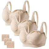HBselect 3 Pcs Schwangerschafts Still BH Nahtloser Still-BH mit zusätzlichen BH-Verlängerungen Stillen und Schlaf Ohne Bügel für Damen