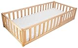 Best For Kids Natur Kinderbett mit Rausfallschutz Montessori 90x200 Mit Matratze