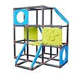 BIG 800055702 Kraxxl The Frame Kletterturm-Klettergerüst Outdoor für Kinder von 3-7 Jahre (bis max. 100 kg) -Spielturm zum Klettern & Bouldern mit einfachen Griffen, 140 x 140 x 140 cm, Grau