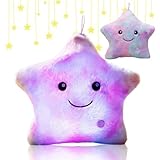 Shengou Kissen Stern Led, Leuchtkissen Stern, Leuchtkissen für Kinder, Sternenkissen Leuchtend, Nachtlicht Kuscheltier, Kinderzimmer Deko für Mädchen und Jungen