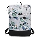 Ela Mo Rucksack Damen - Schön u. Durchdacht - Daypack mit Laptopfach & Anti Diebstahl Tasche für Ausflüge, Uni, Schule u. Büro (Waterleaf Gold)