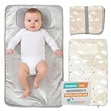 TENDS Wickelunterlage für unterwegs – wasserdicht, faltbar, waschbar und gepolstert, kompakt, ideal für Komfort und Sauberkeit des Babys, perfekte Windeltasche als originelles Geschenk für Neugeborene