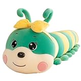 Regenbogen Alphabet Raupe Puppe,Niedlicher Bogen Raupe Plüschtier Cartoon Raupe Kissen,Wiggler Wurm Schlaf Plüschtier,Kuscheltier Raupe Plüschtier Regenbogen Raupe Plüsch,Paare Geschenke (55cm,grün)