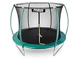 Gartentrampolin 244 cm Trampolin Kinder Trampolin Komplettset mit Innensicherheitsnetz Leiter Federabdeckung Sprungmatte