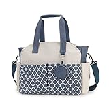 Lmbabter Wickeltasche mit Wickelstation, multifunktional, mit verstellbarem Schulterriemen, Blau/Beige, Einheitsgröße