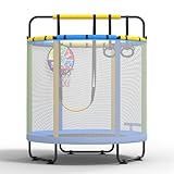 CZCPARY Kindertrampolin, Trampolin für Kinder,Indoor Trampoline Kinder，mit Basketballkorb, Schaukel, Zugring, geeignet für Innen- und Außenbereich, geeignet für Kinder, Geburtstagsgeschenke