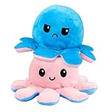 Zaloife Octopus Plüschtiere, Wende Oktopus, Tintenfisch Kuscheltier, Doppelseitiges Flip Plüschtier, Geburtstag Dekorationen Stofftier Geschenk für Kinder Mädchen Jungen Freunde