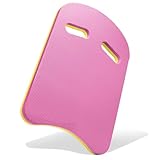 Schwimmbrett für Kinder und Erwachsene - EVA-Schaumstoff-Schwimmbrett mit zwei Griffen, Schwimmhilfe für Pool und offenes Wasser (Rosa, U-förmig)