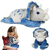 Gewichtstiere Dinosaurier Kuscheltier 60 cm/2 kg, Triceratops Dino Plüschtier, Sensorik Autismus Spielzeug Kinder, Weighted Stuffed Animals, Dino Gewichtskuscheltiere, Geschenke Kinder Mädchen Junge