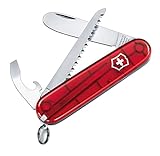 Victorinox Schweizer Taschenmesser Kinder, My First, Swiss Army Knife, Multitool, 9 Funktionen, Klinge ohne Spitz, Dosenöffner, Schraubendreher