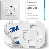 20x Steckdosen Kindersicherung - TEST SEHR GUT - Zuverlässige Steckdosensicherung mit Drehmechanik - Schutz vor Stromschlägen im Haushalt für Babys & Kinder - Steckdosenschutz Kindersicherung - Weiß