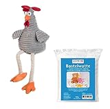 Glorex 04648-1K - Komplettset Kuscheltier zum Selberstopfen, Hahn Pollo, ca. 40 cm, inkl. 100 g Watte, zum Basteln und Kuscheln