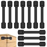 Septeamay 10 Stück Kindersicherung für Schrank und Schubladen, Schubladensicherung für Baby und Kinder für Tür Schränke Kühlschrank, Schrankschloss mit 3M Kleber ohne Bohren - Schwarz